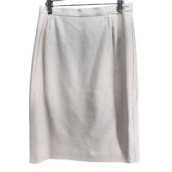 Escada Dresses & Skirts - Vintage Escada Pencil Skirt Womens US 10 Cream Micro Dot Silk Blend Quiet Luxury